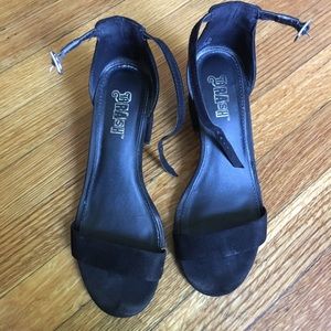 Black strappy heels, size 5
